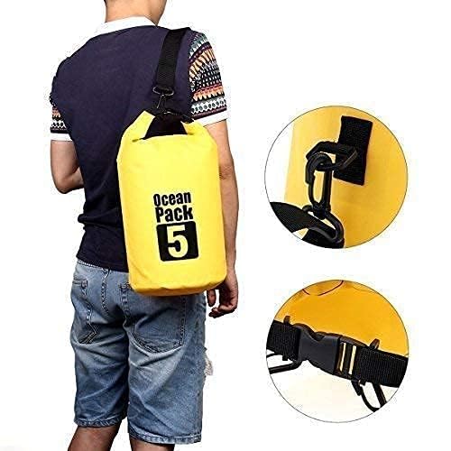Image of 5 Liter Waterproof Dry Bag | Roll Top Outdoor Ocean Pack for Swimming Wading Boating Drifting Travel Hiking Waterproof Storage Sack