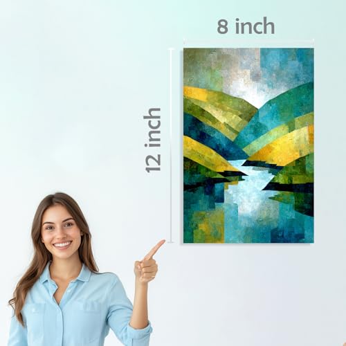 Image of SiddArtify Abstract Landscape Wall Art Prints Set - Modern Scenic Poster Decor for Living Room Office - 8x12 Sticker Pack of 6