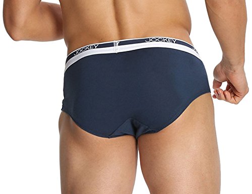 Image of Jockey Men's Cotton Brief(Pack of 1) (8037-0110- Mid Blue XL Blue XL)