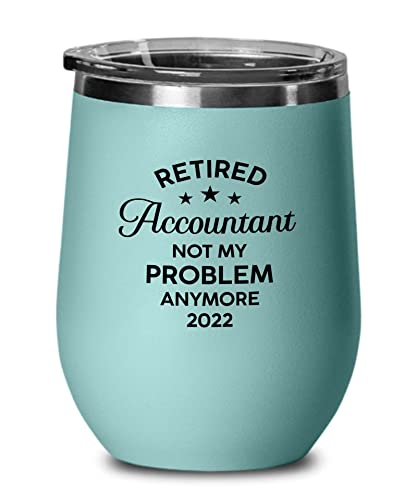 Retirement Teal Edition Wine Tumbler 12oz - Retired Accountant A