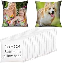 OKBA 15 pcs Sublimation Blanks Pillow Cases 16"x 16" White Cushion Covers Glossy Satin Pillow Covers Heat Transfer DIY Custom Picture