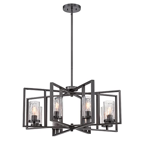 Designers Fountain Elements 8-Light Chandelier, Charcoal, 86588-CHA