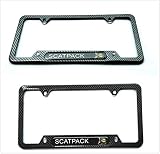 Mesport Carbon Fiber Scat Pack Bee Rust Free Sport License Plate Cover Frames Holder with Screw Caps
