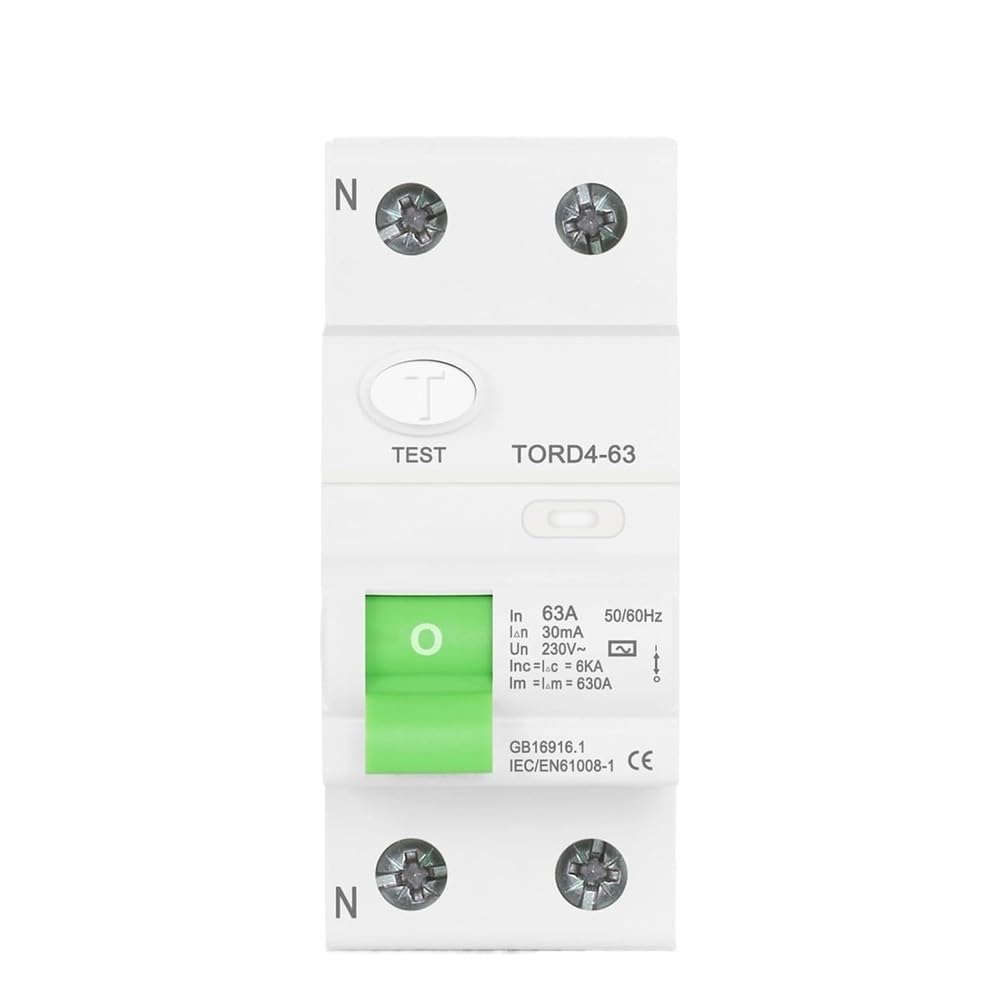 Interruttore Automatico Per Corrente Residua Elettromagnetica RCCB Tipo CA TORD4-63 Componenti elettrici(2Pole 100 mA,25A)