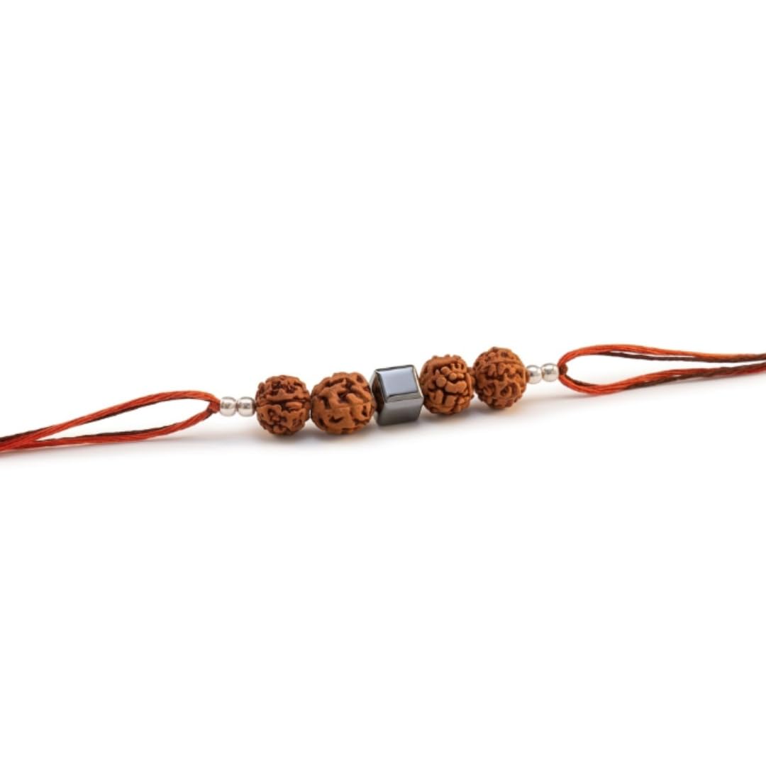 Personalized Natural Certified Gemstone Rakhi for Brother/Bhai/Bhaiya/Bhabhi | Gift for Brother | Each includes Certificate, Customized Greeting Card, meme polaroid (Rudraksha Rakhi)-image-25