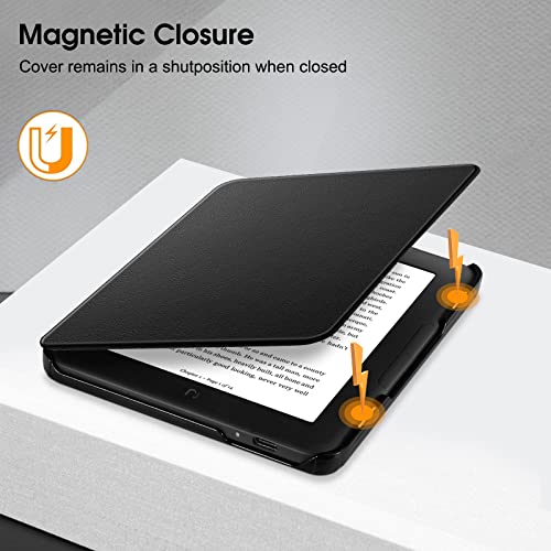 Fintie Slimshell Case For Nook Glowlight 4 (2021) / Nook Glowlight 4E (2022), Ultra Lightweight Pu Leather Cover For 6" Barnes And Noble Nook Glowlight 4 & Glowlight 4E Ebook Ereader, Black #TOP2