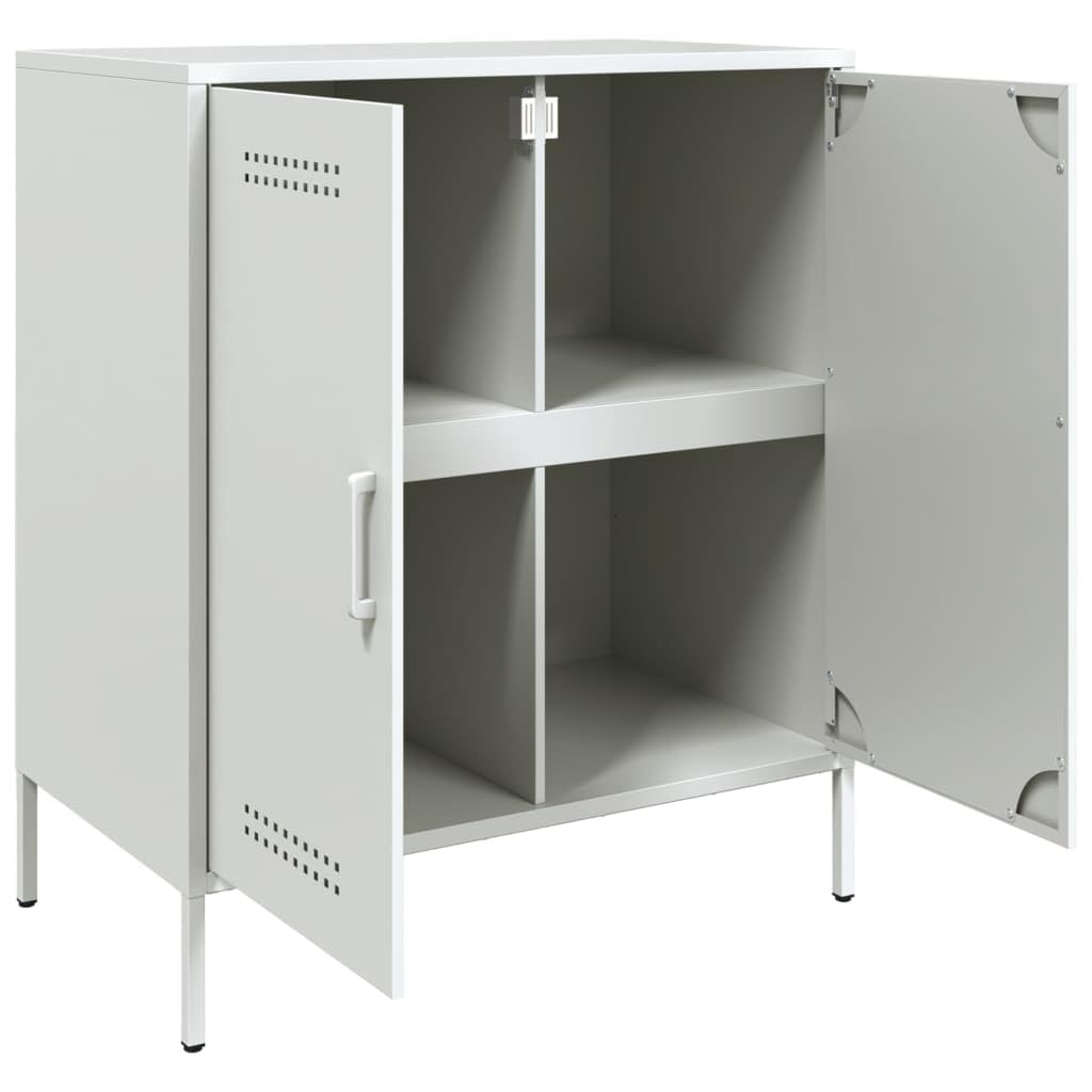 vidaXL Aparador de Acero Blanco 68x39x79 cm
