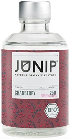 Sugar Free Syrup by JUNIP | 250ml Low Calorie Syrup with Cranberry Aroma Flavor for Your Drink, Tea & Water | Alternative to Fruit Infuser Water