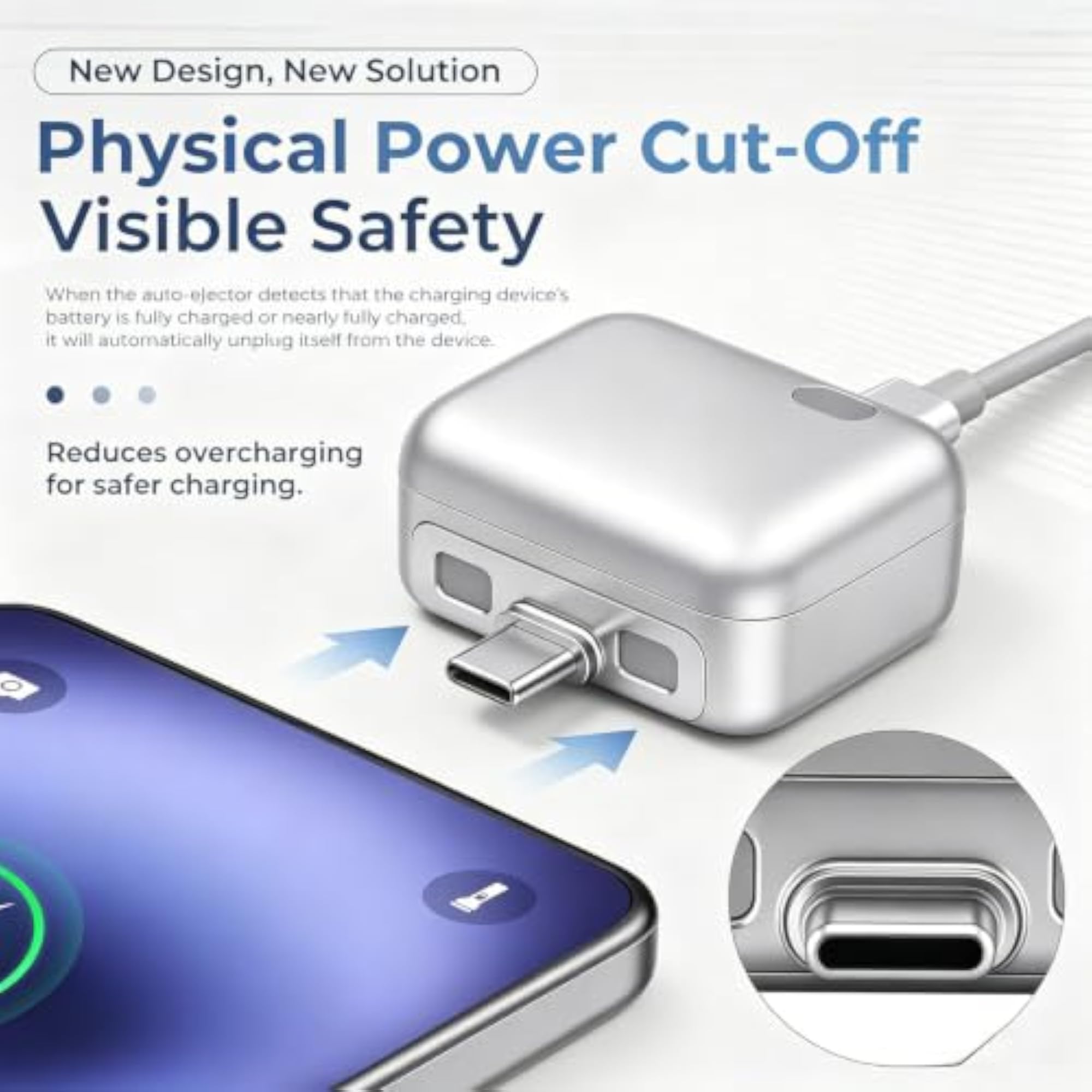 140W USB-C Charging Adapter Separator, Smart Auto Stop