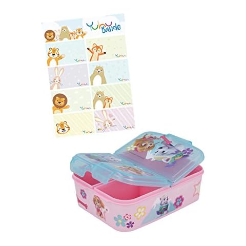Stor S.L. Paw Patrol Skye Children's Premium Lunch Box Breakfast Box Vesper Box with 3 Compartments with Name Sticker Cover