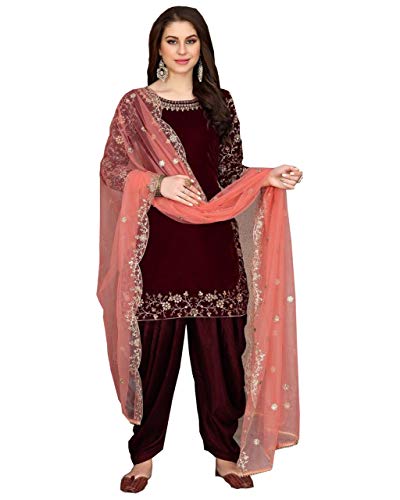 Stitched Traditional Wear Punjabi Patiyala Suits Heavy Embroidery Work Shalwar Kameez Dress