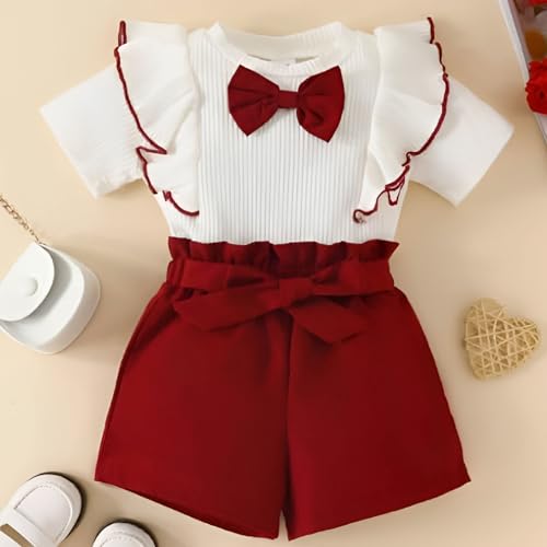 Image of 4YOU DRESSES Beautiful Cotton Blend Fabric Top and Shorts For Girls(Pack Of 2)