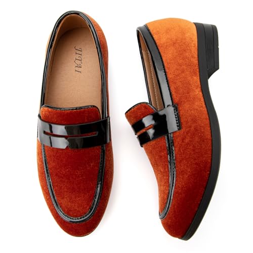 JITAI Velvet Boy's Dress Shoes Slip-On Loafers Wedding Shoes for Boys2