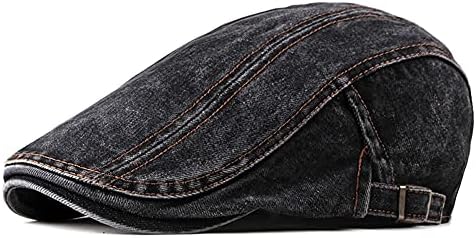 Quanhaigou Men's Cotton Flat Ivy Gatsby Newsboy Driving Hat Adjustable Irish Cabbie Ivy Driving Hunting Cap