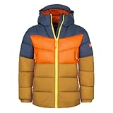 Feste, verstellbare Kapuze Trollkids Kids Kirkenes Jacket 128, Bronze/Blue