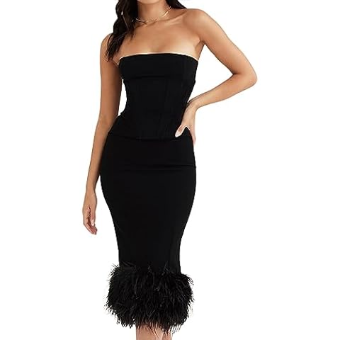 Women's Bodycon Dress Off The Shoulder Mermaid Cocktail Evening Party Wedding Guest Dress (XS, Black) Cover