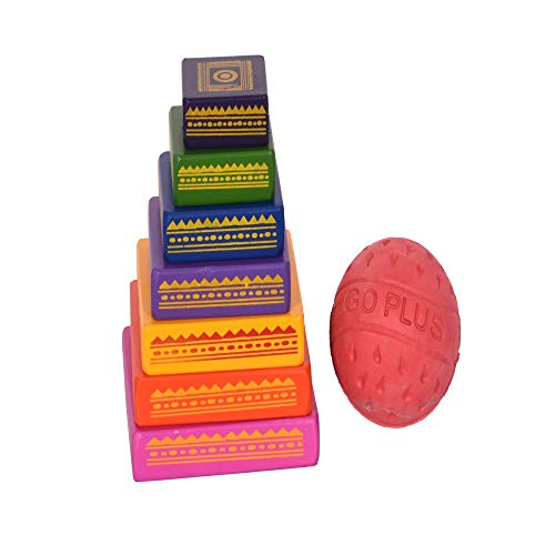 Desi Toys Lagori — Pitthu Game | Handcrafted Seven Colorful Wooden Blocks with 1 Rubber Ball | Traditional Indian Sitoliya | Classical & Nostalgic | Outdoor Games | for Kids & Family | Light-Weight