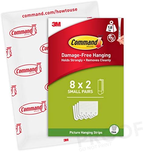 Command Picture Hanging Strips, Value Pack - 8 x 2 Small Adhesive Strips in White - Ideal for Small Pictures & Frames up to 20 cm x 25 cm - Damage Free Hanging