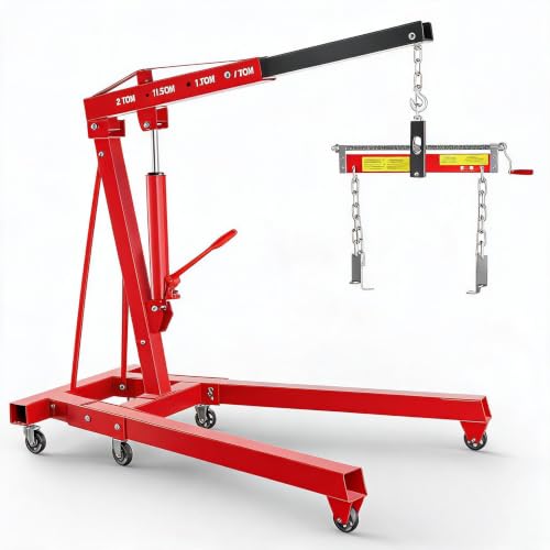2 Ton Folding Cherry Picker Crane with Swivel Wheels