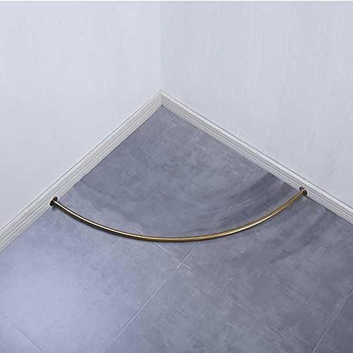 BEIFU FORM Fitting Room Curtain Stainless Steel Curved Rod of Clothing Store Fitting Room Changing Room Curtain Track Curtain Ring Shelf XYSY-002(Gold Stainless Steel Rod, 100cm)
