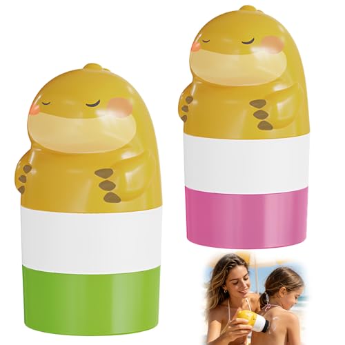 KUWUNG Sonnencreme Applikator 2pcs Sonnencreme Roller Nachfüllbar 100ml Auffüllbar Sunscreen Applicator für Sonnencreme Sonnenmilch Lotion Erwachsene Familien Aufrollbare Applikatorflasche
