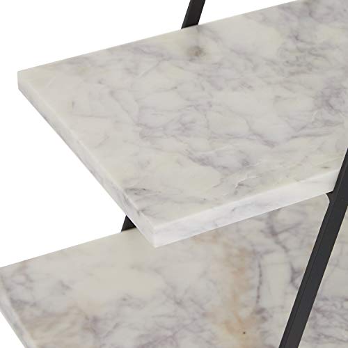 Deco 79 Marble 3 Tiered Tiered Server, 20" X 9" X 23", White #TOP5