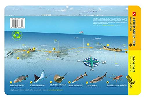 Jupiter Wreck Trek &amp; Esso Bonaire Wreck Florida Palm Beach County Waterproof Dive Card