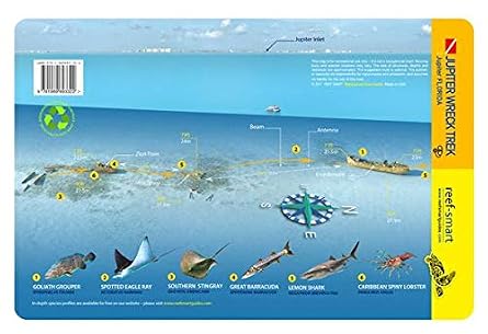 Jupiter Wreck Trek & Esso Bonaire Wreck Florida Palm Beach County Waterproof Dive Card