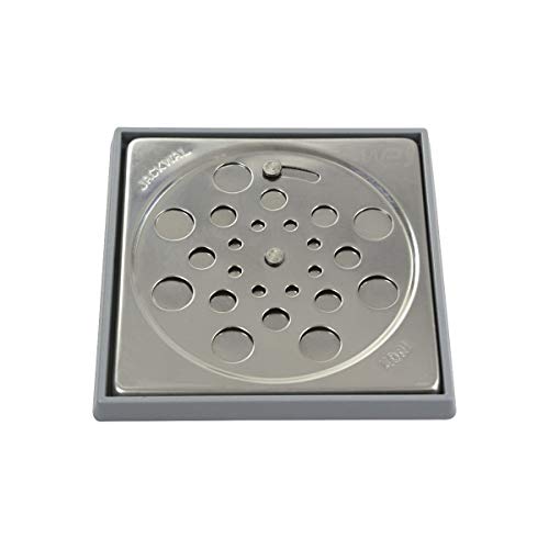 Ralo de Banheiro Quadrado 10x10cm Com Fecho Anti Odor e Moldura