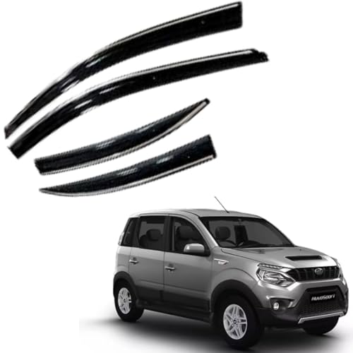 Image of CAR SAAZ Chrome Line Door Visor for Nuvo Sport (2016-2020) (Set of 4Pcs) | Rain Guard | Wind Deflector