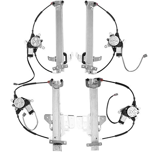 A-Premium Power Window Regulator with Motor Compatible with Lincoln Town Car Sedan Limousine V8 4.6L 1995-1997 Front and Rear 4-PC Set