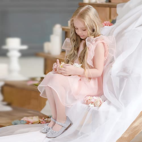 Hehainom Girls Dress Shoes Toddler Little Kid Flats Mary Jane School Bowknot Flower Girl Party Ballerina Flat Shoes2