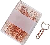 Bergain Papierclips, Lesezeichenclips, Lesezeichenstifte, 20 Stück süße Papierklammern kreativer Papierclip, Katzenform (Color : Golden)