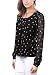 DJT Womens Korean Style Polka Dot Pleated Loose Blouse Tops