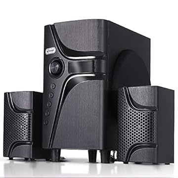 Caixa Som Bluetooth Micro System 2.1 Fm Subwoofer Pc Tv Home Theater 45W RMS Display Controle Remoto