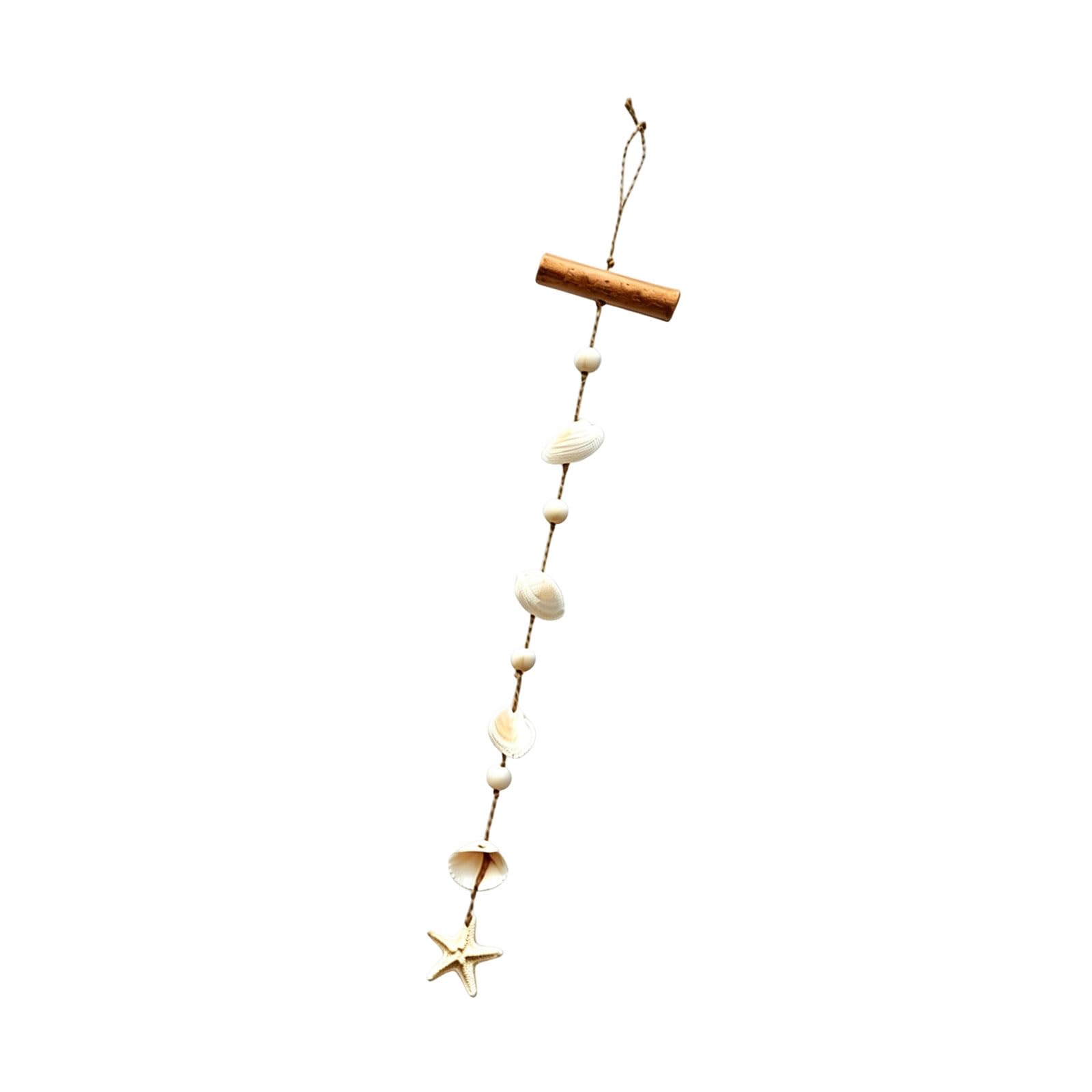 Mekalero Sea Glass Shell Wind Chimes with Driftwood and Resins Starfishes for Coastal Garden Porch Wall Hanging Decors Beach Sea Glass Wind Chimes