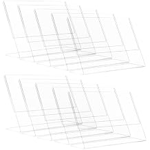 10 Pack of Acrylic Sign Holder 5x3.5 Acrylic Store Price Tag Rack with Slant Back for Notice, Info, Menu, Price Sheet, Photo, or Any Literature 10 Pack