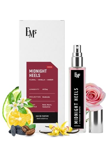 Image of EM5 Midnight Heels Perfume for Women | Sweet Warm Spicy Vanilla Powdery Fragrance | Eau de Parfum Spray | Luxury Gift for Her | 15ml