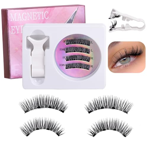 TTPSRY Set de Pestañas Magnéticas Fáciles de Aplicar Sin Pegamento Look Natural Ideal para Uso Diario y Ocasiones Especiales Mujeres(#2)