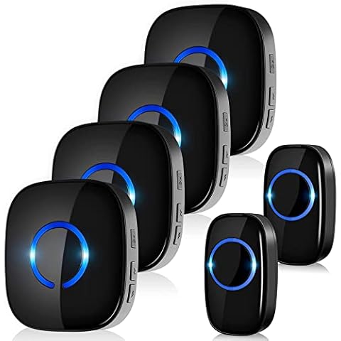 Wireless Doorbell Kit with 1000FT Range, IP55 Waterproof & 5 Volume Levels & 58 Ringtones, Cordless Plug in Door Bells with 4 Receivers, Door Entry Bell for Home/Office/Garden… Cover
