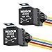 Weasch 2 Pack JD1912 Car Relays, 12V 40A, SPST 4Pin, 40A Automotive Relay, Automotive Switches and Starters, with Interlocking Relay Socket and Wiring Harness (2)