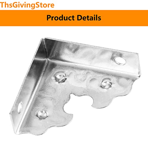 Image of 16 Pcs Table Corner Protectors, Silver Metal Antique Decorative Furniture Edge Corner Guards, 0.98x0.98x0.35inch Corner Pads Box Corner Decorative Edge Protector