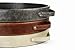HofferRuffer Top Nocth PU Leather Round Serving Tray, Decorative Serving Tray with Handles, Coffee Tray, Ottoman Tray for Home Or Office, Diameter 14.6-inch, Brown