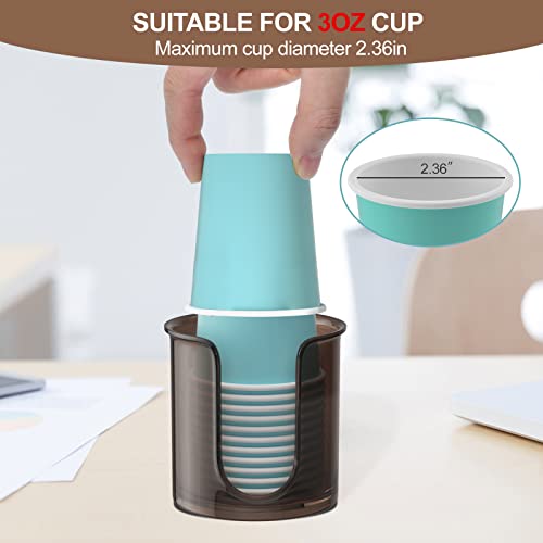 Cup Dispenser For Bathroom,Amber Bathroom Cup Holder,Small Paper Cup Dispenser Holder,Plastic Mouthwash Cup Dispenser For Bathroom Countertop (2 Pack) #TOP2