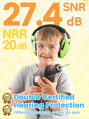 Image of Dr.meter 12Pack Ear Muffs for Noise Reduction: 27.4SNR Noise Cancelling Headphones for Kids Adults, EM100 Adjustable Classroom Hearing Protection Earmuffs for Monster Jam, Concerts, Kid Autism Sensory
