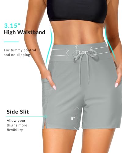 Image of Yonique Womens Swim Shorts Bathing Suits Bottoms Swimsuit Bottoms(Available in Plus)