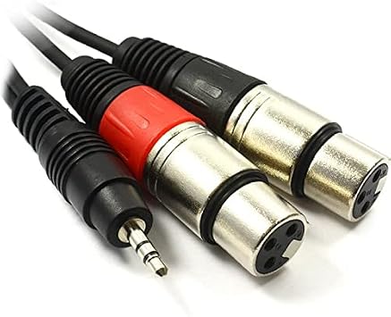 YKA 3.5 mm Stereo to 2 Xlr Female Cable 1.5 meters