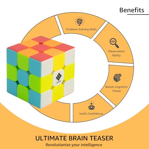 Cubelelo Drift Warrior 3x3 Stickerless Cube | Beginner Speedcube for Kids & Adults | Magic Speedy Stress Buster Brainstorming Puzzle (Multicolor) | Durable and Smooth Cube with Anti-Pop Design (Image - 6)