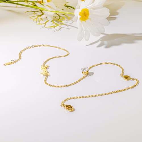 18K Gold Plated Luxury Heart Necklace for Women Gold Letter Necklace Exquisite Monogram Interwoven White Stone. 6