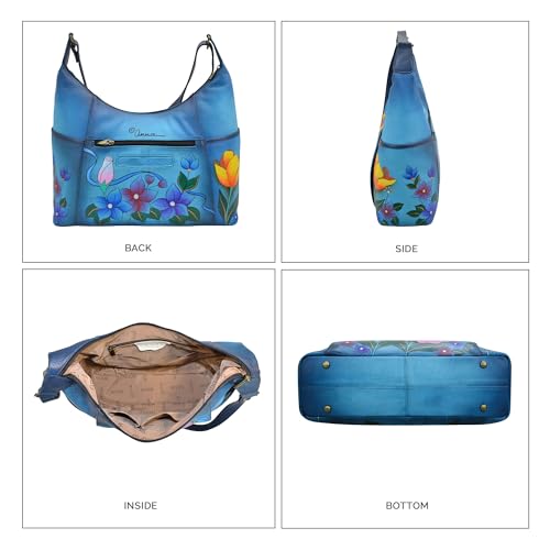 Image of Anna by Anuschka Handpainted Women's Genuine Leather Large Shoulder Hobo